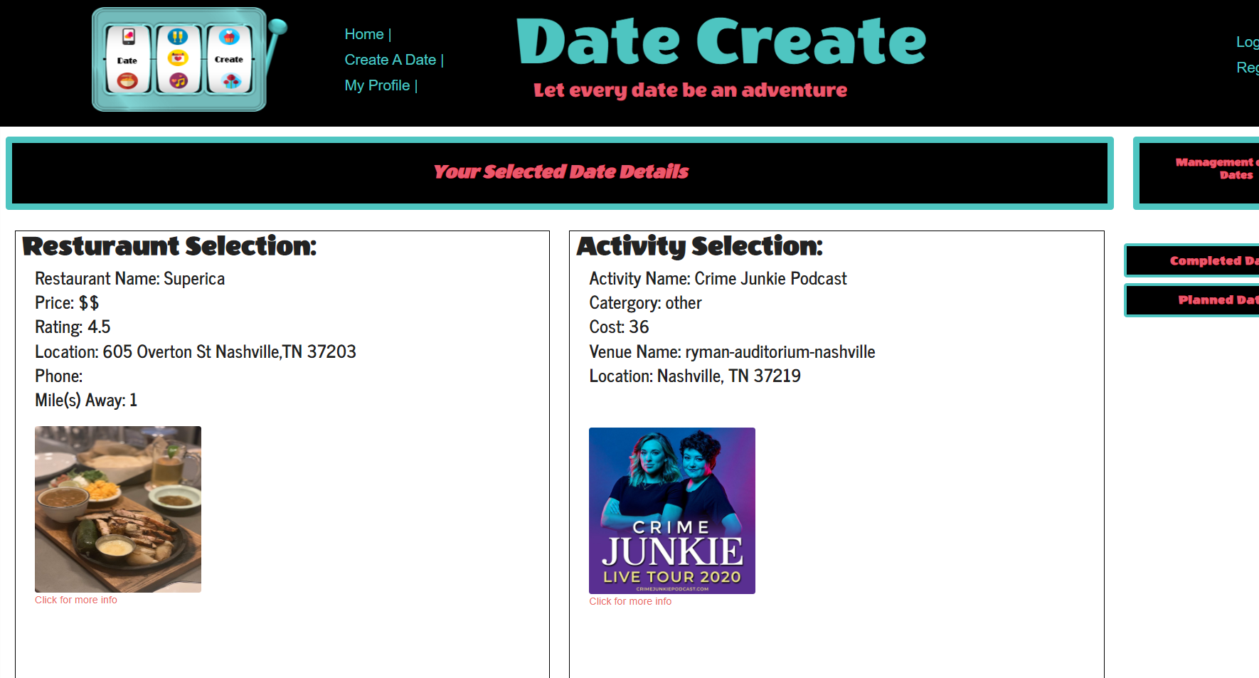 DateCreate Results
